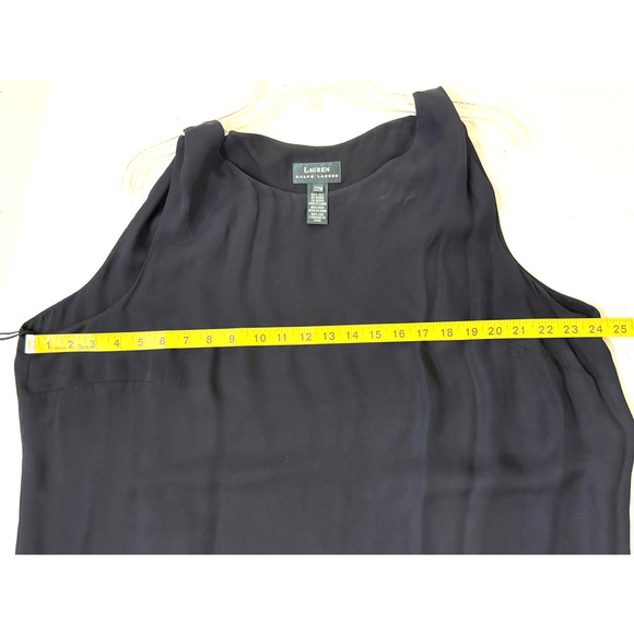 Lauren Ralph Lauren Blouse Womens 22 Sleeveless Elegant 100% Silk Minimalist - Picture 5 of 6